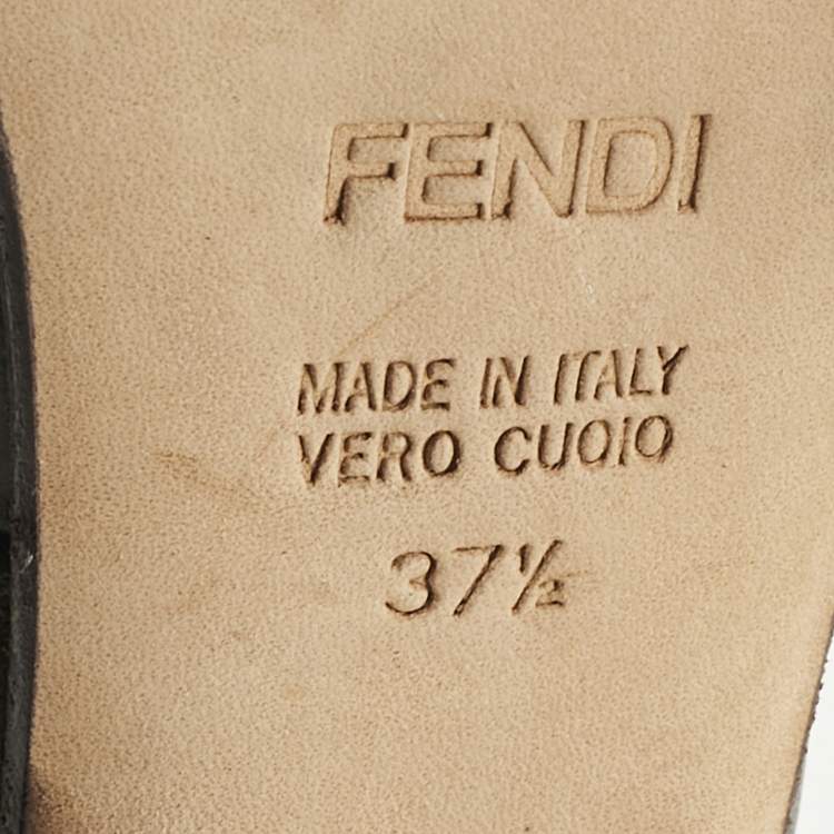 Pre Owned Fendi Black Leather Fendista Platform Pumps Size 37.5