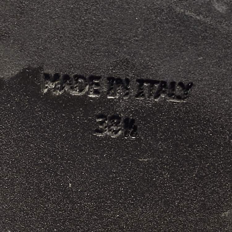 Pre Owned Fendi Black Patent Leather Cork Wedge Sandals Size 38.5