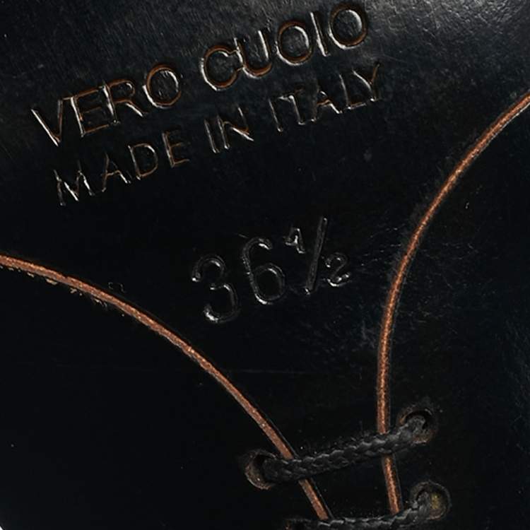 Pre Owned Fendi Black Leather Buckle Detail Ankle Strap Sandals Size 36.5