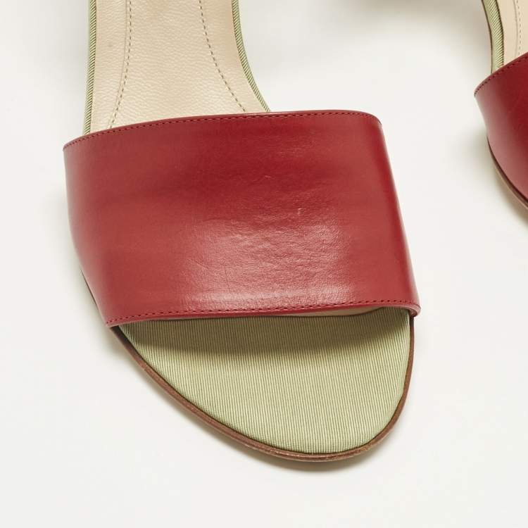 Pre Owned Fendi Multicolor Fabric and Leather Cork Ankle Strap Sandals Size 36