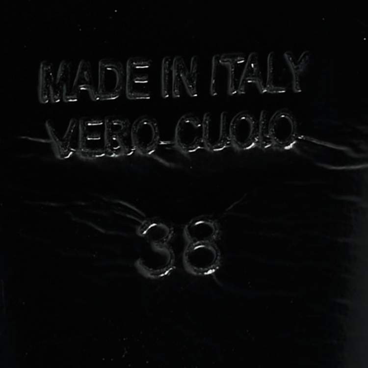 Pre Owned Fendi Black Python Embossed Leather Ankle Strap Sandals Size 38