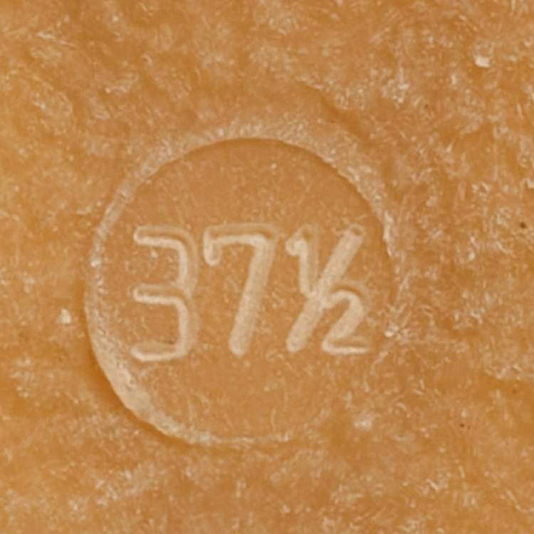 Pre Owned Fendi Coral Patent Leather And Elastic Fabric T-Strap Espadrille Wedge Sandals Size 37.5