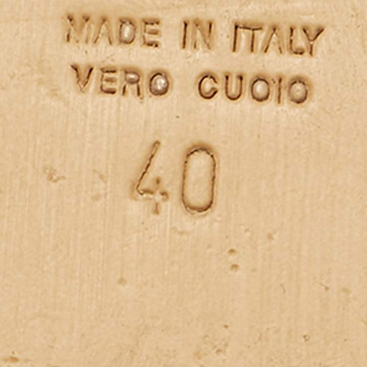 Pre Owned Fendi Blue Canvas Sunshine Flat Slide Size 40