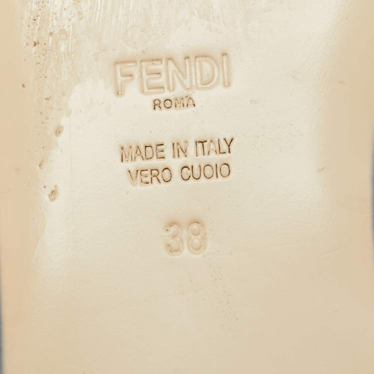 Pre Owned Fendi Brown Leather F Logo Thong Flats Size 38