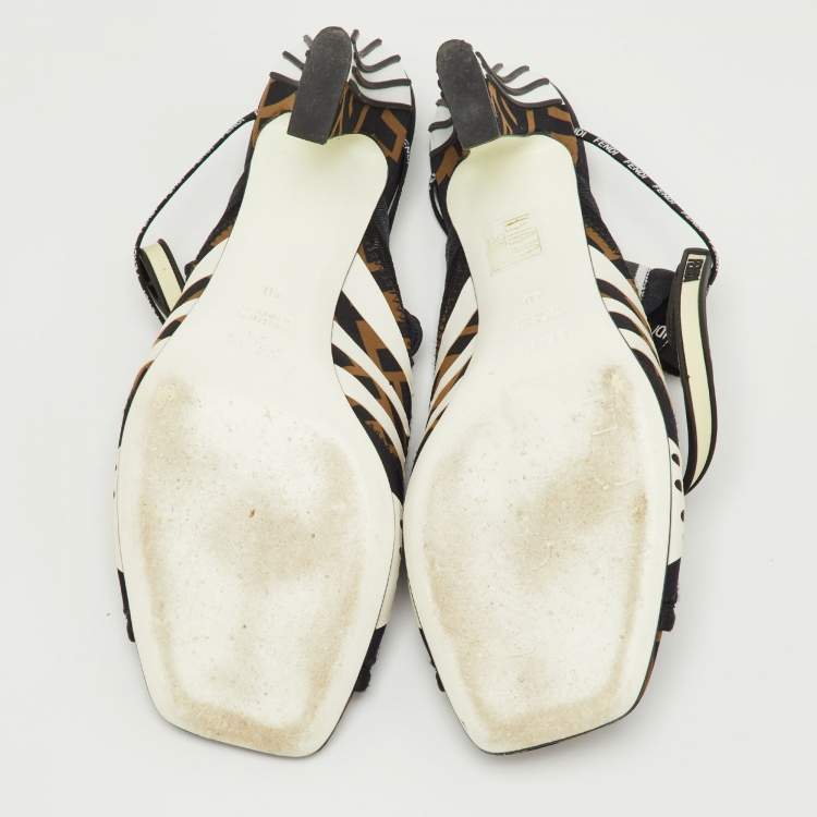 Pre Owned Fendi Multicolor Neoprene and Technical Mesh Patchwork FFreedom Sandals Size 40