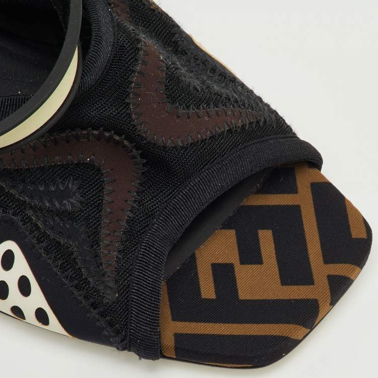 Pre Owned Fendi Multicolor Neoprene and Technical Mesh Patchwork FFreedom Sandals Size 40