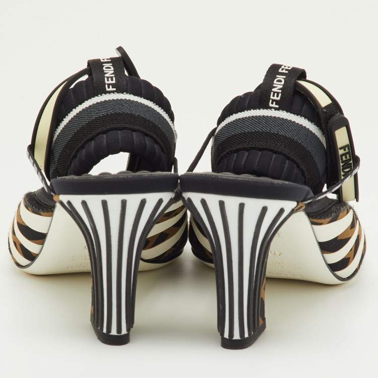Pre Owned Fendi Multicolor Neoprene and Technical Mesh Patchwork FFreedom Sandals Size 40