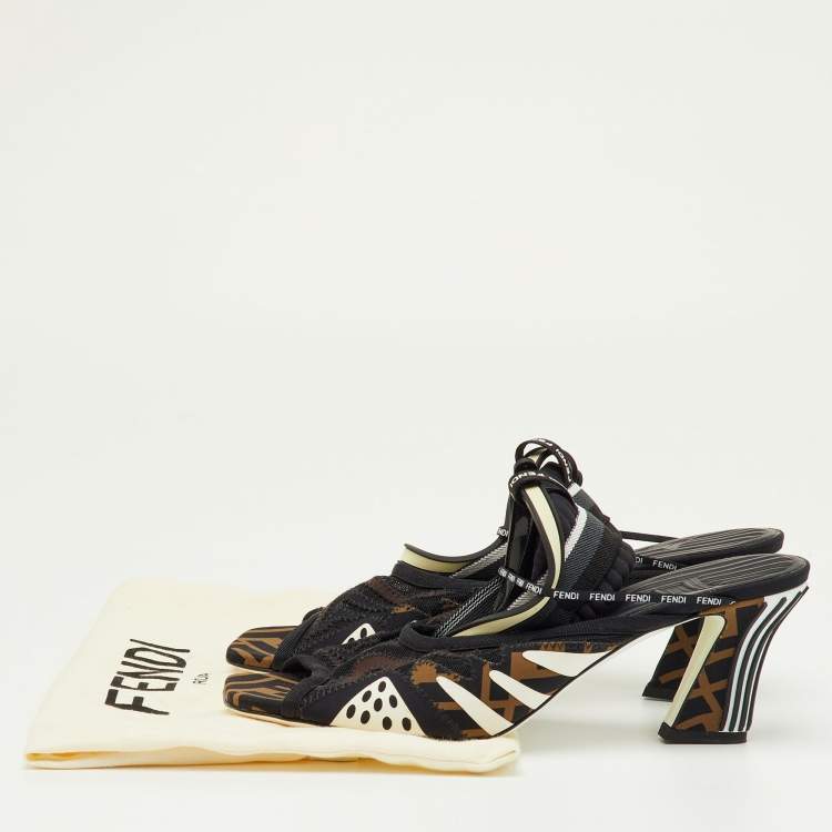 Pre Owned Fendi Multicolor Neoprene and Technical Mesh Patchwork FFreedom Sandals Size 40