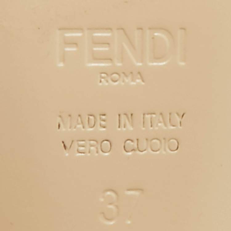 مملوكة مسبقًا Fendi FFreedom Size 37 Black Leather Slingback Pumps