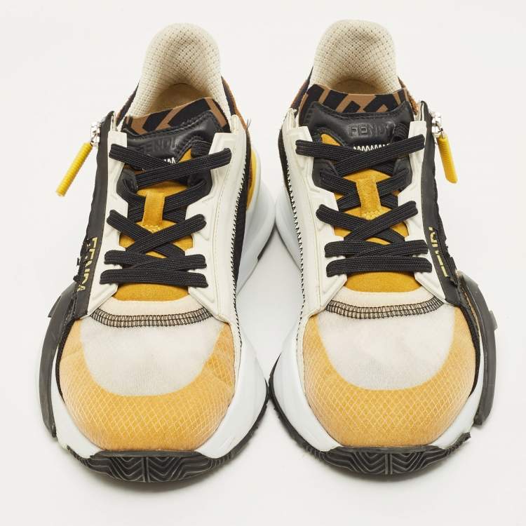 مملوكة مسبقًا Fendi Technical Flow Size 38 Multicolor Net and Suede Low Top Sneakers