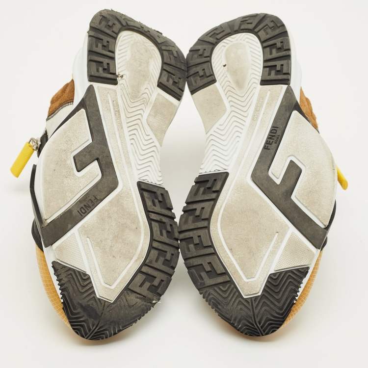 مملوكة مسبقًا Fendi Technical Flow Size 38 Multicolor Net and Suede Low Top Sneakers