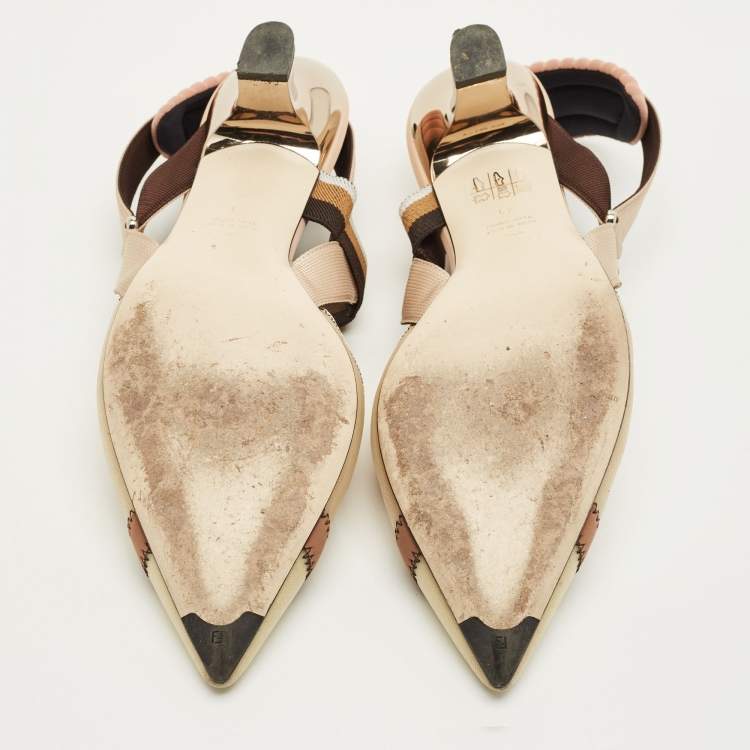 Pre Owned Fendi Colibri Size 41 Multicolor Canvas and Net Pumps