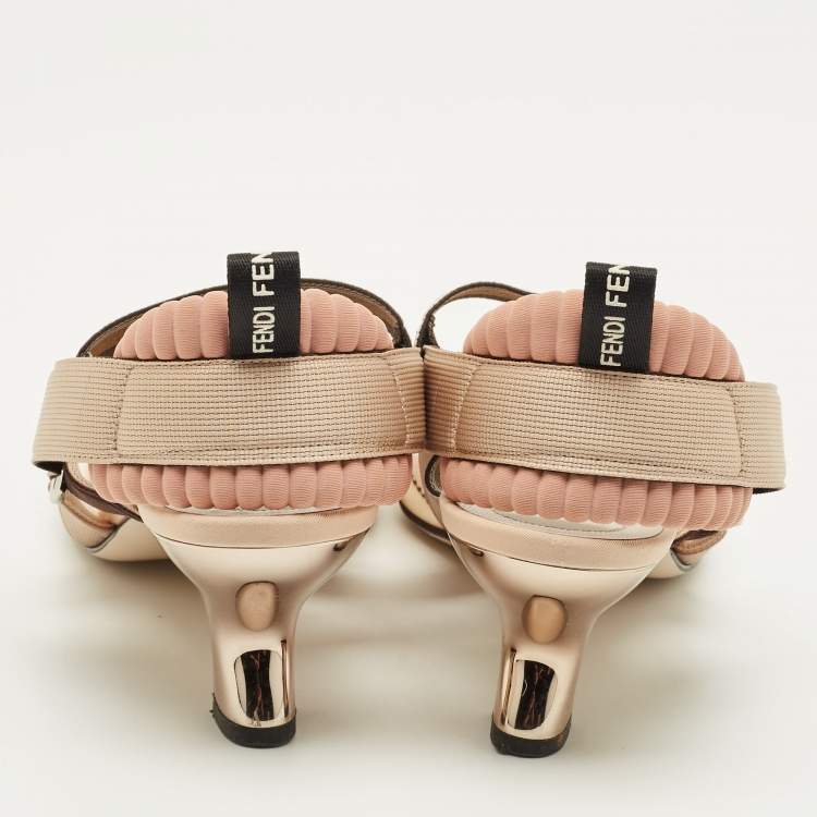 Pre Owned Fendi Colibri Size 41 Multicolor Canvas and Net Pumps