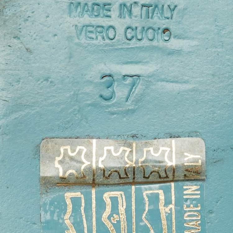 Pre Owned Fendi Fantasia Size 37 Multicolor Leather Ankle Strap Flat Sandals