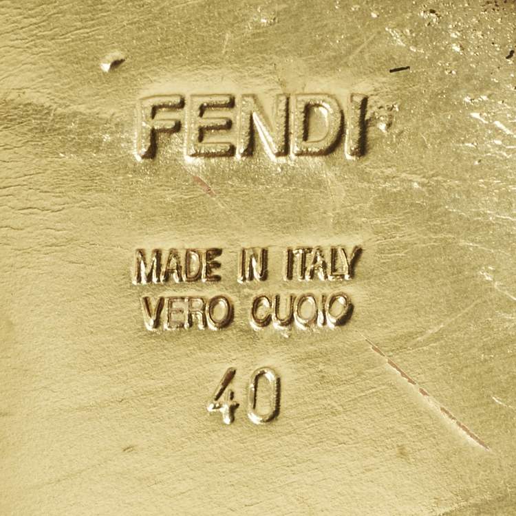 Pre Owned Fendi Size 40 Tricolor Perforated Jute and Patent Leather Double Bow Flat Sandals