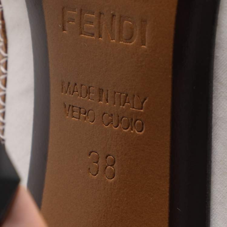 Pre Owned Fendi Polifonia Court Size 38 Multicolor Fabric and Lizard Embossed Leather Pumps