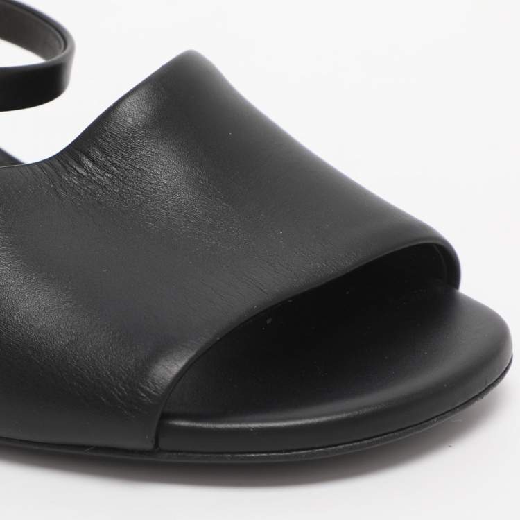 Pre Owned Fendi fendi first Size 36.5 Black Leather Mules