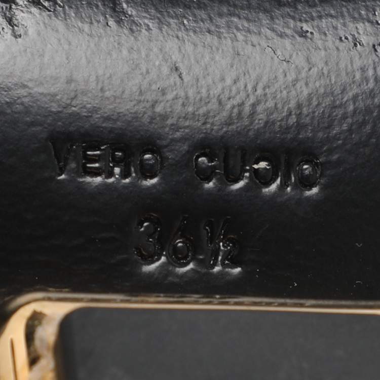 Pre Owned Fendi fendi first Size 36.5 Black Leather Mules