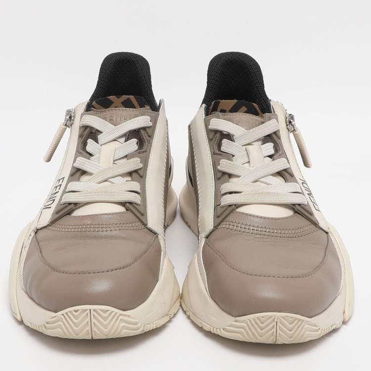 مملوكة مسبقًا Fendi Flow Size 37 Multicolor Canvas and Leather Low Top Sneakers