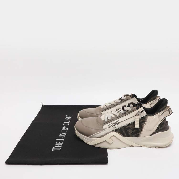 مملوكة مسبقًا Fendi Flow Size 37 Multicolor Canvas and Leather Low Top Sneakers