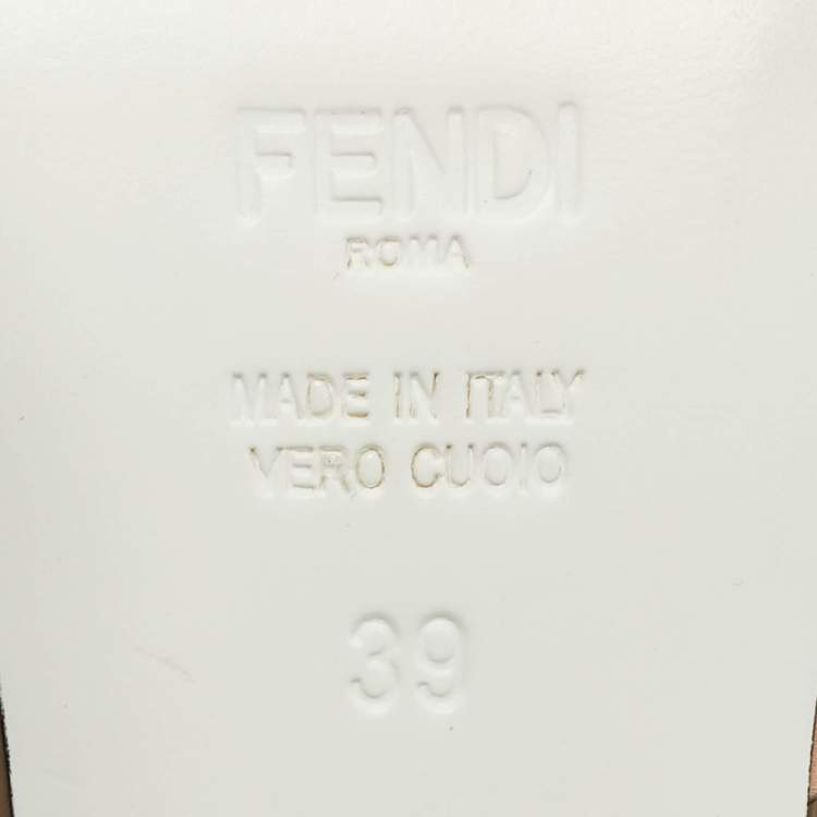 Pre Owned Fendi Evie Size 39 Multicolor Fabric and Net Ankle Strap Sandals