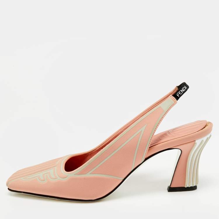 مملوكة مسبقًا Fendi FFreedom Size 37 Pink Neoprene Slingback Pumps