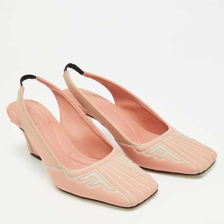 مملوكة مسبقًا Fendi FFreedom Size 37 Pink Neoprene Slingback Pumps