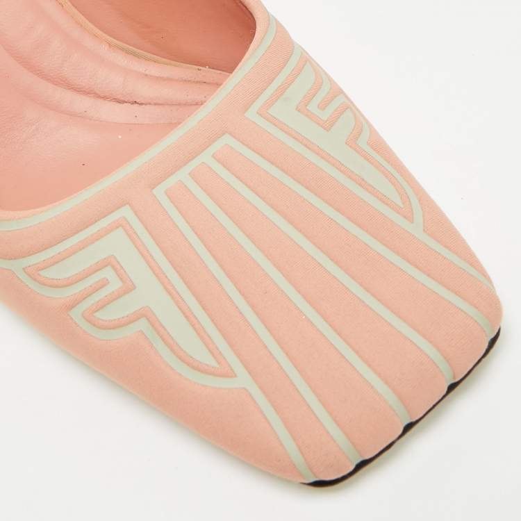 مملوكة مسبقًا Fendi FFreedom Size 37 Pink Neoprene Slingback Pumps