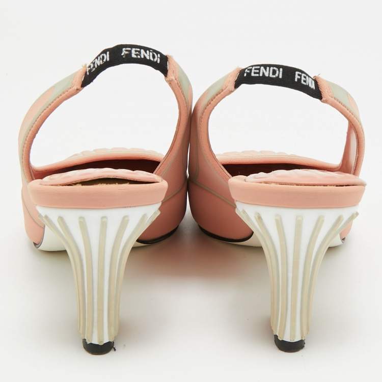مملوكة مسبقًا Fendi FFreedom Size 37 Pink Neoprene Slingback Pumps