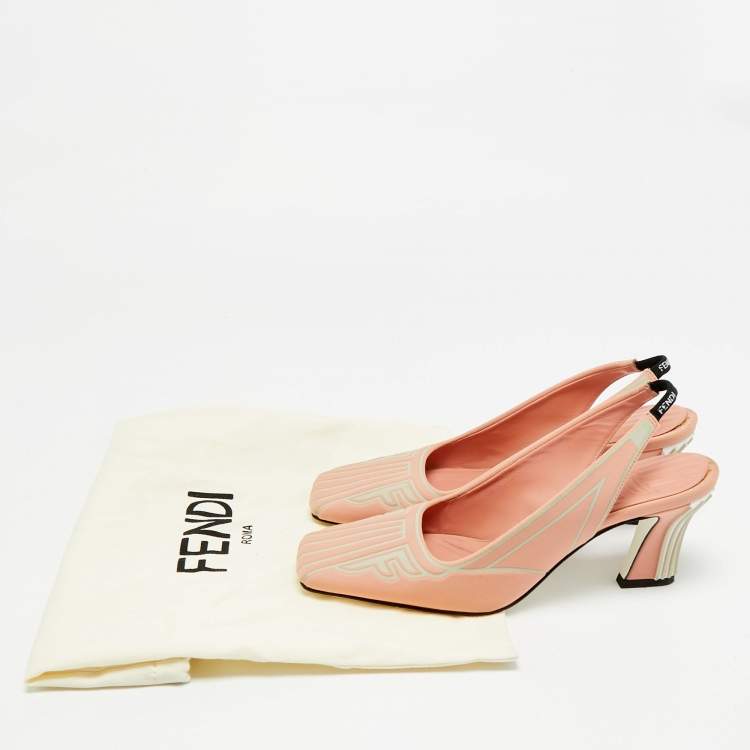 مملوكة مسبقًا Fendi FFreedom Size 37 Pink Neoprene Slingback Pumps
