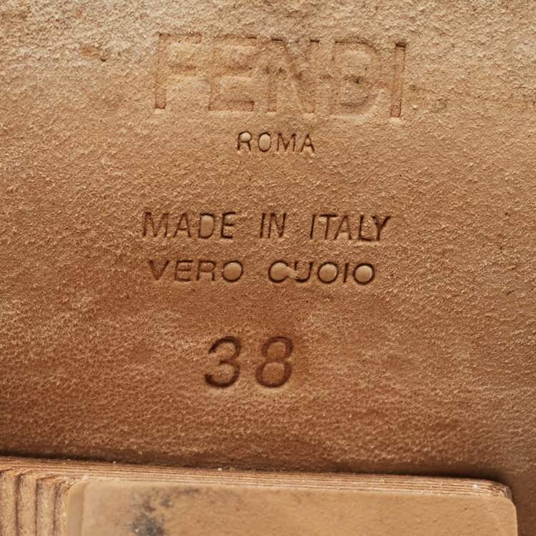 Pre Owned Fendi Size 38 Black Croc Embossed Leather Knee Length Boots