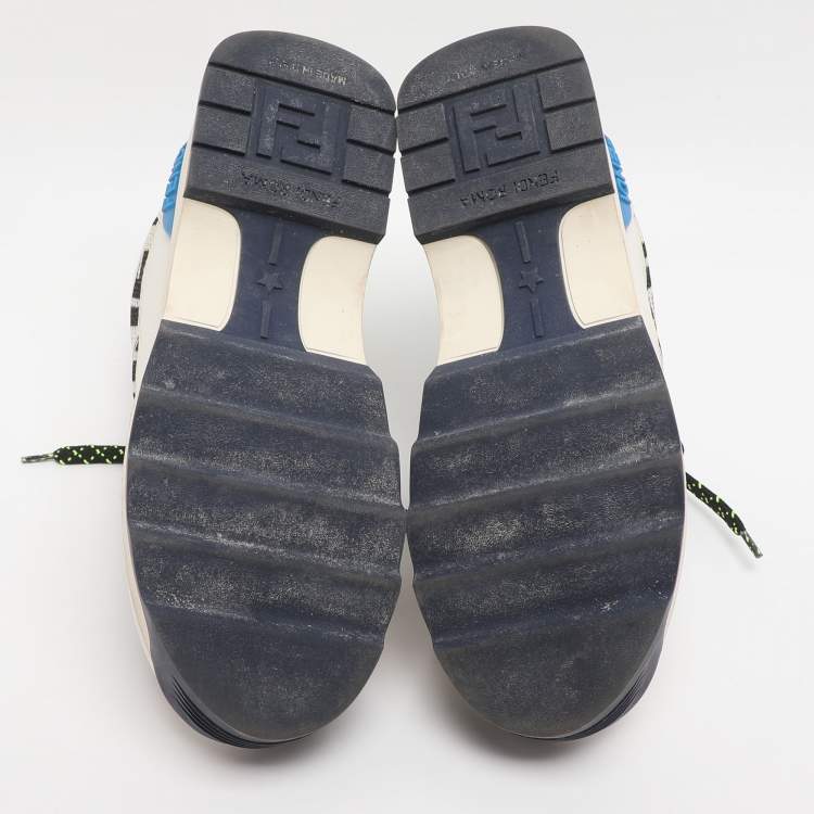 Pre Owned Fendi Size 36 White Leather, Mesh and PVC Low Top Sneakers