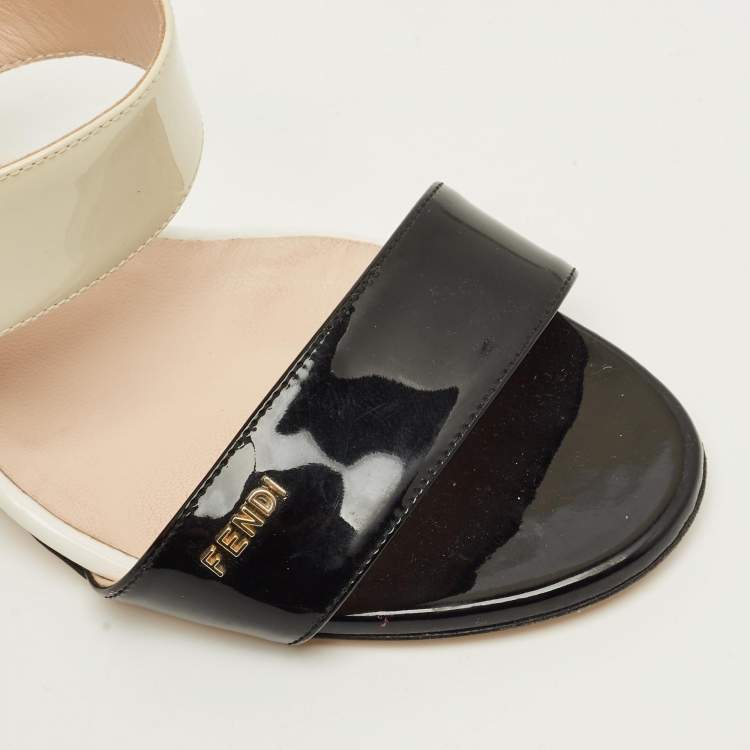 مملوكة مسبقًا Fendi Size 37 Tricolor Patent Leather Wedge Sandals