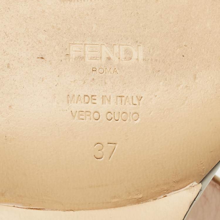 مملوكة مسبقًا Fendi Size 37 Tricolor Patent Leather Wedge Sandals