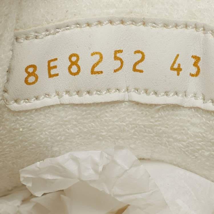 Pre Owned Fendi Match Size 43 White/Cream Leather and Suede Low Top Sneakers