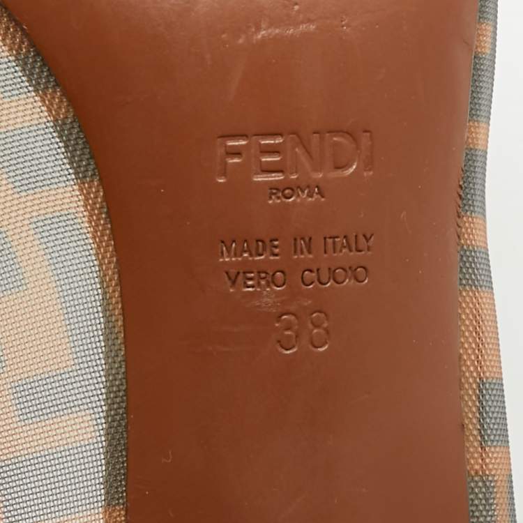 مملوكة مسبقًا Fendi Colibri Size 38 Brown/Cream Leather and Mesh Pumps