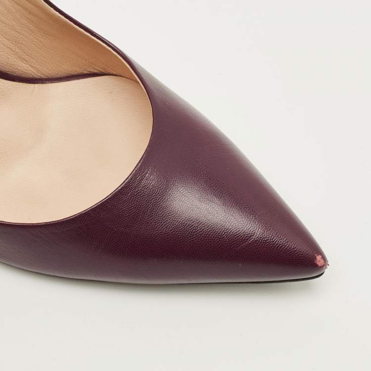 Pre Owned Fendi Size 40 Purple Leather and Mink Fur Pumps