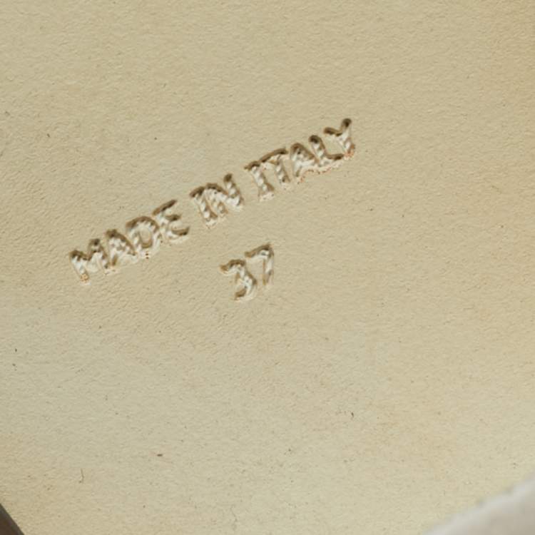 Pre Owned Fendi Size 37 Brown Leather Cork Wedge Platform Ankle Strap Sandals