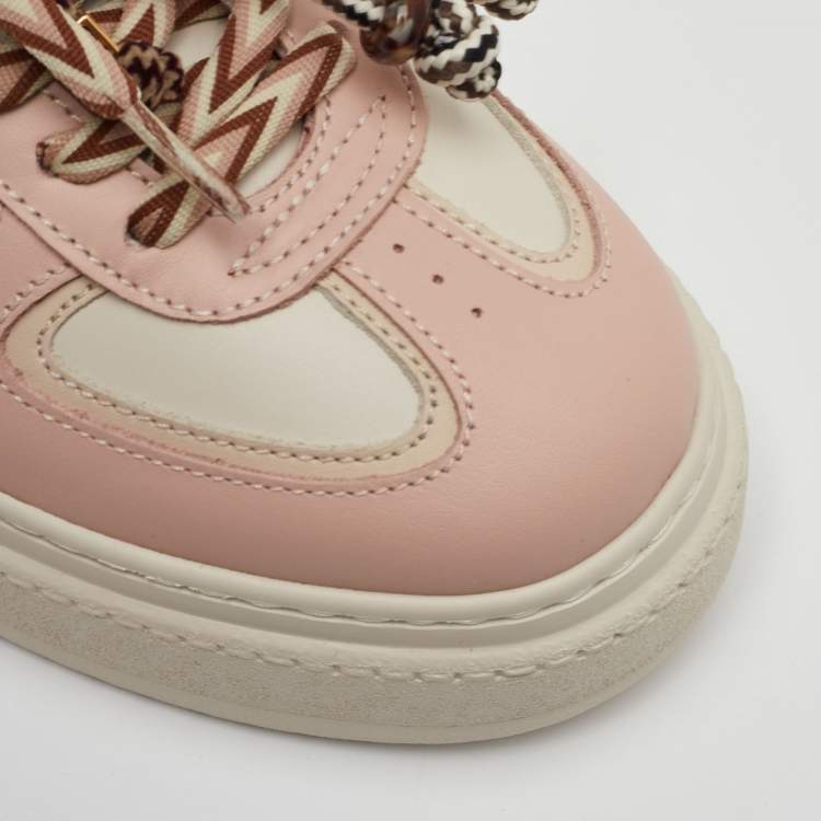 Pre Owned Fendi Match Charm Size 38 Multicolor Leather Platform Low Top Sneakers