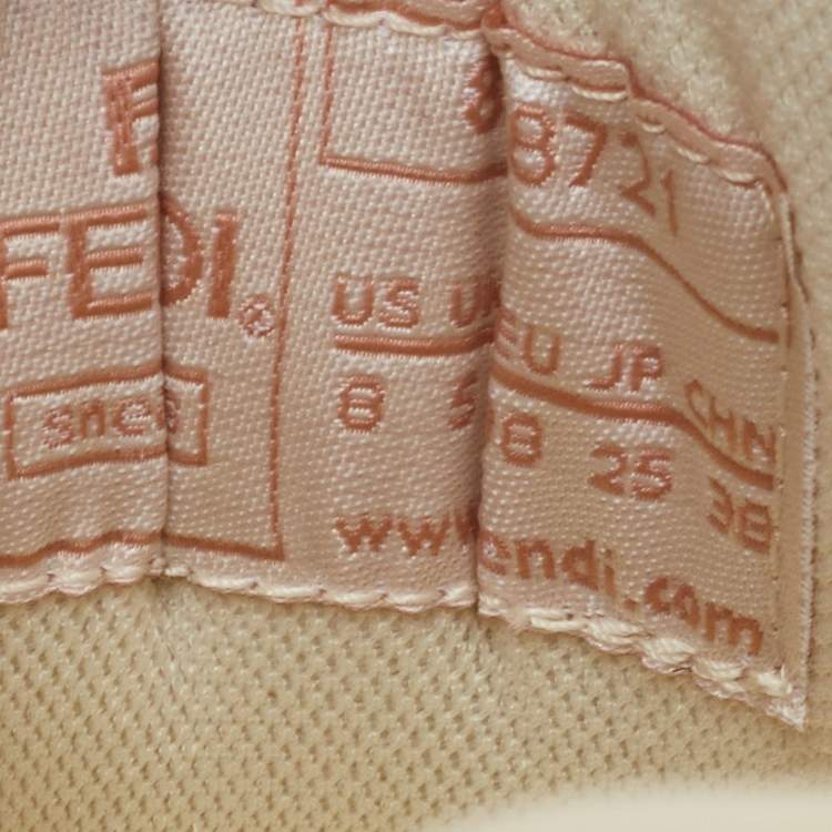 Pre Owned Fendi Match Charm Size 38 Multicolor Leather Platform Low Top Sneakers