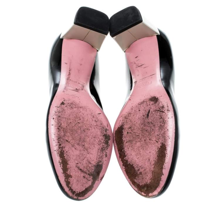 Pre Owned Fendi Black Patent Leather Eloise Round Toe Pumps Size 36
