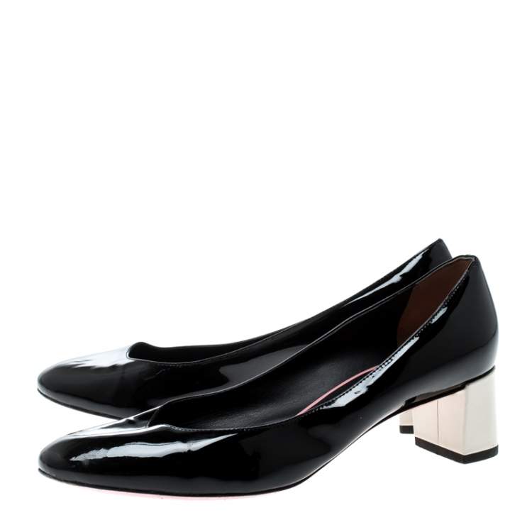 Pre Owned Fendi Black Patent Leather Eloise Round Toe Pumps Size 36