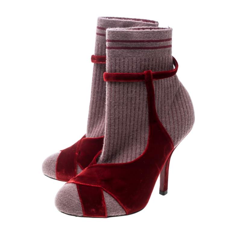 Knitted Fabric Socks Ankle Booties Size 