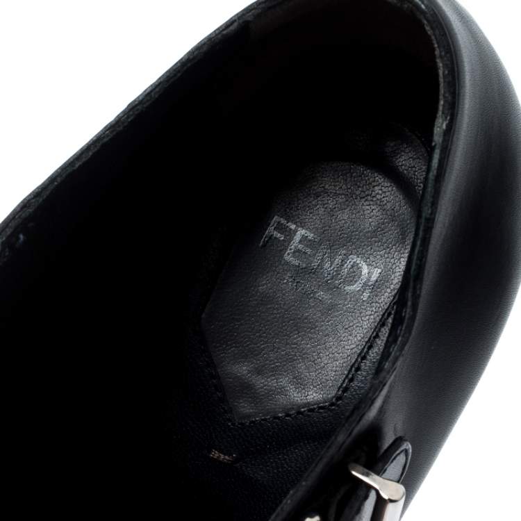 مملوكة مسبقًا Fendi Indigo Blue Leather Ankle Booties Size 38