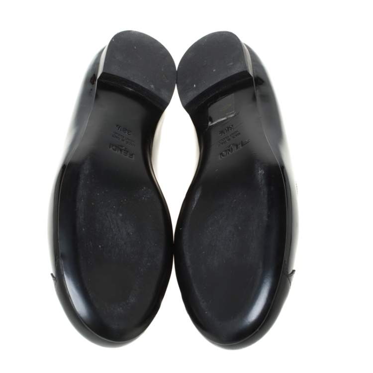 مملوكة مسبقًا Fendi Black Patent Leather Ballet Flats Size 38.5