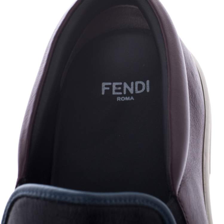 مملوكة مسبقًا Fendi Multicolor Leather Monster Slip On Sneakers Size 35
