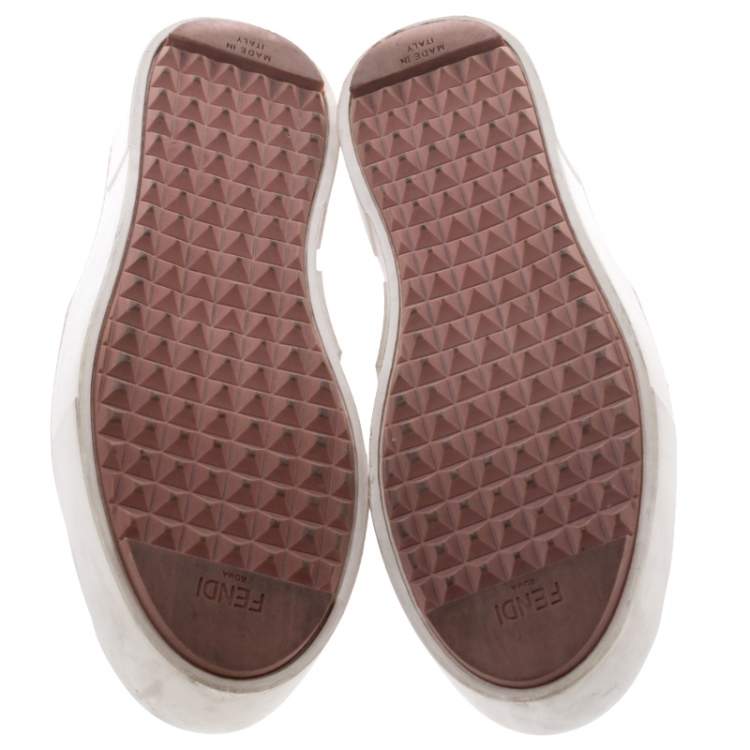 مملوكة مسبقًا Fendi Multicolor Leather Monster Slip On Sneakers Size 35