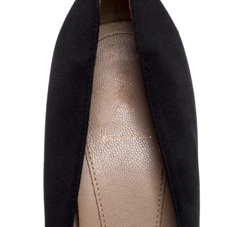 Pre Owned Fendi Black Satin Bridge Heel Platform Pumps Size 40