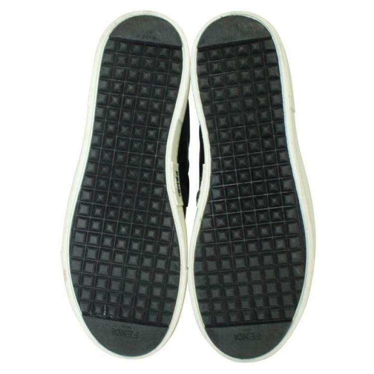 Pre Owned Fendi Black Leather Monster  Sneakers