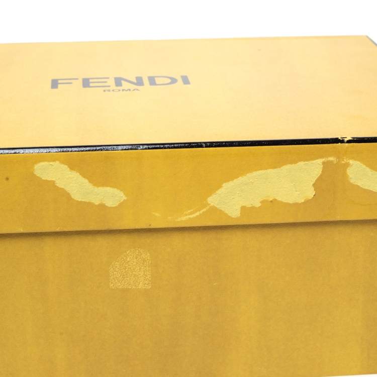 Pre Owned Fendi Black Velvet and Patent Leather Floral Applique Crisscross Sandals Size 38
